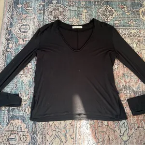 Free People Fresh and Clean Long Sleeve Tee in black Size Medium thumbnail 10
