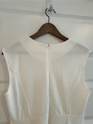 Cream Sleeveless Midi Dress Size L thumbnail 6