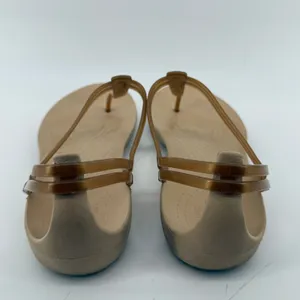 Crocs Isabella T Strap Sandal Bronze Tan Women 10 Jelly Slip On Casual Flip Flop thumbnail 5