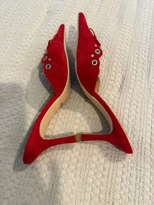 Tony Bianco Red Suede Shae Mules Size 8.5 thumbnail 4