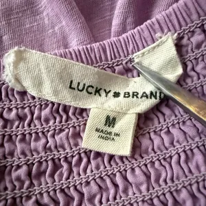 Lucky‎ Brand Maxi Dress Medium 100% Cotton Eyelet Sundress Sleeveless Smocked thumbnail 9