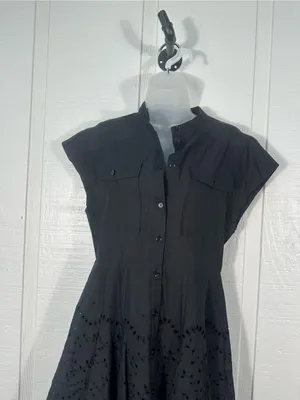 Zara Black Short Sleeve Dress Size Medium NWT thumbnail 4