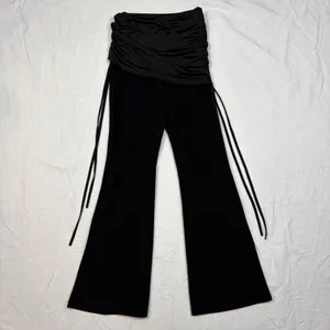 SHEIN black ruched flare leggings thumbnail 2