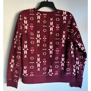 Eddie Bauer Fleece Top Sweater Crew Neck Medium Aztec Print thumbnail 7