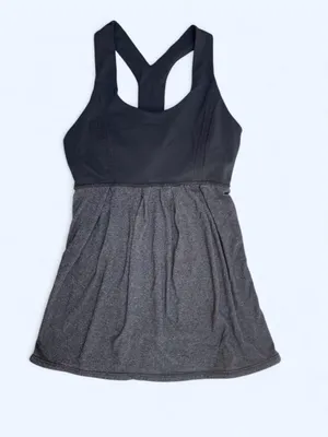 Lululemon tank bra top Heathered grey/black activewear loungewear gym yoga 4 thumbnail 3