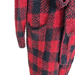 NWT SKIMS Knit Unisex Belted Robe Brick Buffalo Plaid Red Black Size S/M thumbnail 10