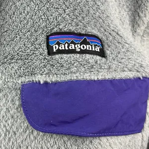 Patagonia Gray Purple Re-Tool Snap Outdoor Hiking Pullover Sweater Top Size M thumbnail 4