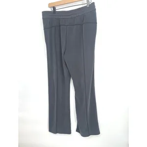 Lululemon Softstreme High Rise Pants Women 12 Grey Wide Straight Leg Lulu Lounge thumbnail 3