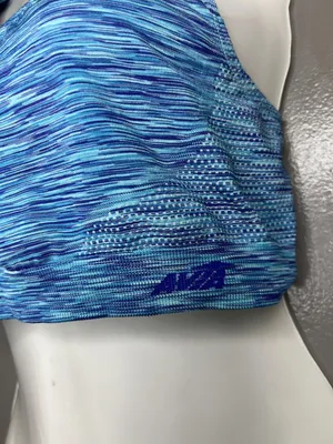 Avia Sports Bra Womens Large Blue Racerback Seamless Ventilated Stretch thumbnail 4