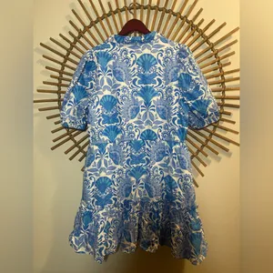 Women’s Sugarlips Biller Floral Stacie Button Down Mini Dress Blue Nautical M 🐟 thumbnail 14