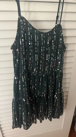 Altar'd State Green Dress Sparkly  thumbnail 1
