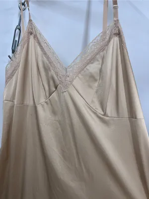 Vanity Fair Vtg Silky Lace-Trim Slip Dress in champagne - Women Intimates size 40 Nylon thumbnail 8