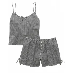 AE Flirty Woven Tank PJ Set American Eagle Black Gingham NWT Small thumbnail 3