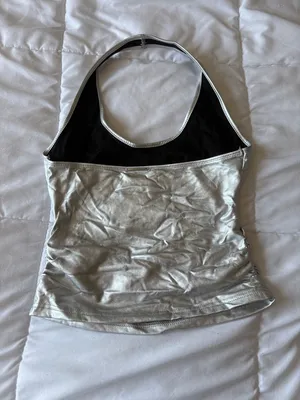 SheIn Silver Metallic Halter Top thumbnail 2