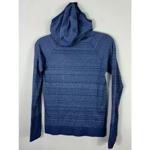 Lululemon Rest‎ Less Hoodie Pullover Women Size 2 Gatsby Blue Seamless Running thumbnail 2