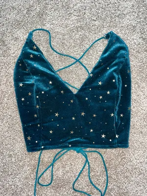 SheIn Velvet Blue Starry Tank top thumbnail 1