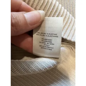 Aritzia Babaton Sculpt Knit Sweetheart Ribbed Long Top Beige Stretch Neutral thumbnail 6