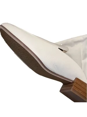 Via Spiga Bibiane Cream Mules Slip-On Square Toe Shoes Leather Size 7 NWOT thumbnail 6