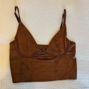 Brown Satin Going Out Top thumbnail 2