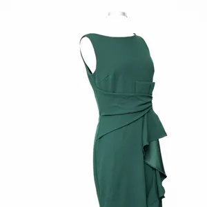 Betsy & Adam. Christine Scuba Crepe Ruffled‎ Bow Gown. thumbnail 12