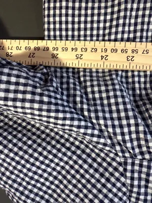 Croft & Barrow 2X Gingham Zip House Dress Robe Navy White Grannycore Comfy thumbnail 5