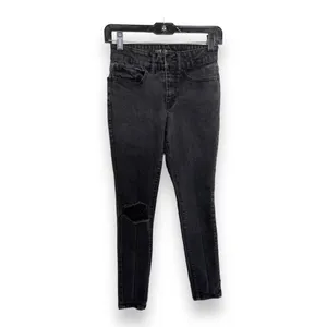 Time & Tru Womens Jeans Sz 6‎ Petite Black High Rise Skinny Denim 5 Pocket Style thumbnail 2