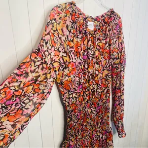 Misa Los Angeles Celina Dress in Fire Floral Feminine - Red, Pink, Black XS Gorg thumbnail 5