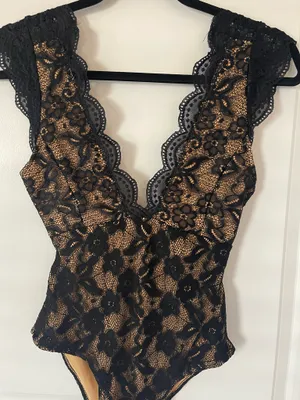 Lace Bodysuit Black Size XS thumbnail 1