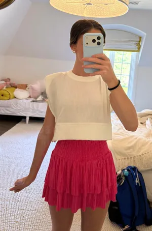 House of Wallace pink pleaded skirt thumbnail 1