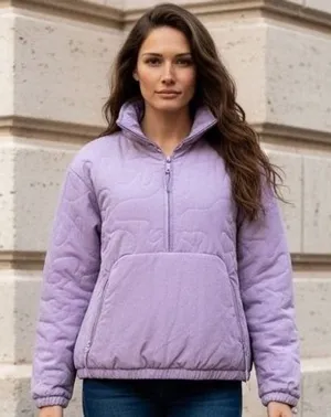 Avalanche Outdoor Supply Co Women Lavender Quilted Quarter Zip Pullover Jacket S thumbnail 1
