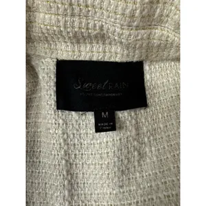 Sweet Rain Tweed Shacket Shirt Jacket White Gold Shimmer Accent thumbnail 4