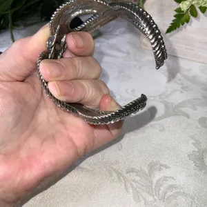 Infinity Heavy Spring Action Stainless Steel & Rhinestones Bracelet thumbnail 7