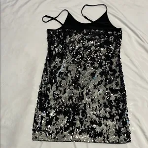 Sparkling Black and Silver Sequin Dress Size L thumbnail 5
