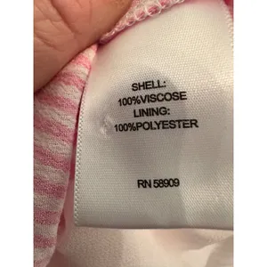 A Loves A Pink White Striped Tiered Maxi Dress Collared 3/4 Sleeve XL Preppy thumbnail 5