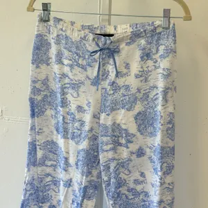 Talbots Blue White Toile Cotton Pajama Pants XS Drawstring Sleepwear Loungewear thumbnail 3