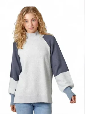 Mystree Gray and Navy Sweater thumbnail 1