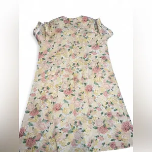 Women's Cottagecore Nightgown Romantic Embroidered Sleepwear Short Sleeve Large thumbnail 5