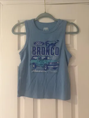 Ford Light Blue Tank with Navy Bronco Graphic thumbnail 5