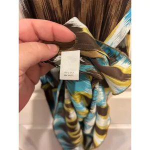 Banana Republic Womens Large 100% Silk Ikat Print Sleeveless Belted Dress Brown thumbnail 6