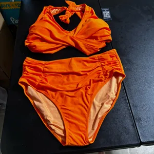 Blooming Jelly Orange Halter Bikini Set thumbnail 5