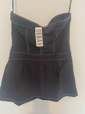 Urban Outfitters Strapless Romper Black thumbnail 1