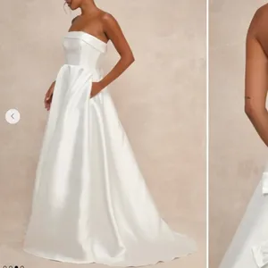 LULU's Wedding Bridal Elegant Sexy Chic Sophisticated Strapless Maxi Gown thumbnail 3