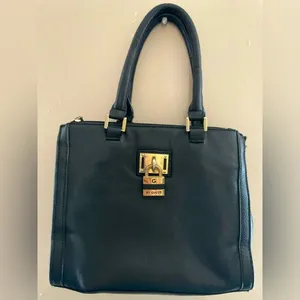 Guess Leather Handbag Black/Coal Top Handle Bag thumbnail 1