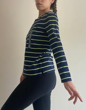 Gap Navy Green Lime Striped Shirt NWT thumbnail 4
