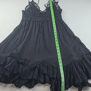 Free People -1211 Women's One Adella‎ Slip Lace Dress in Black Size Small thumbnail 13