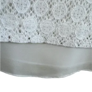 Banana Republic‎ Womens White Lace Eyelet Sleeveless Tiered Shell Top Large thumbnail 4