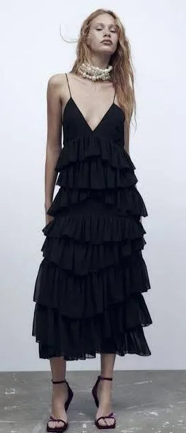 ZARA Poshmark ruffle dress thumbnail 1