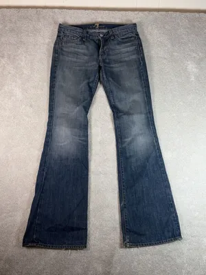7 for all mankind women's jeans flare 28 low rise‎ thumbnail 1
