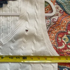 Tommy Hilfiger white knit sweater vest thumbnail 4