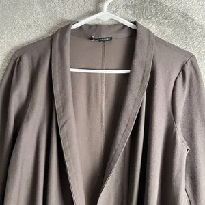 Eileen Fisher Washable‎ Stretch Crepe Jacket Size Small Rye Grayish Brown thumbnail 2